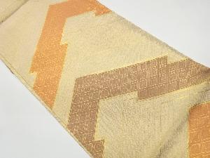 リサイクル　佐賀錦幾何学に菱模様織出し全通袋帯